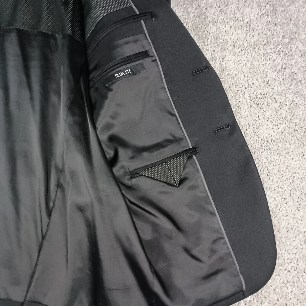 Jos. A. Bank Blazer 42 Short Mens Black Slim Fit Traveler Travel Tech Wool Blend